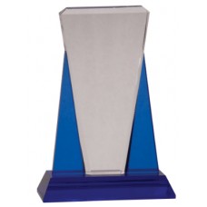 Blue/Clear Wedge Crystal on Blue Pedestal Base